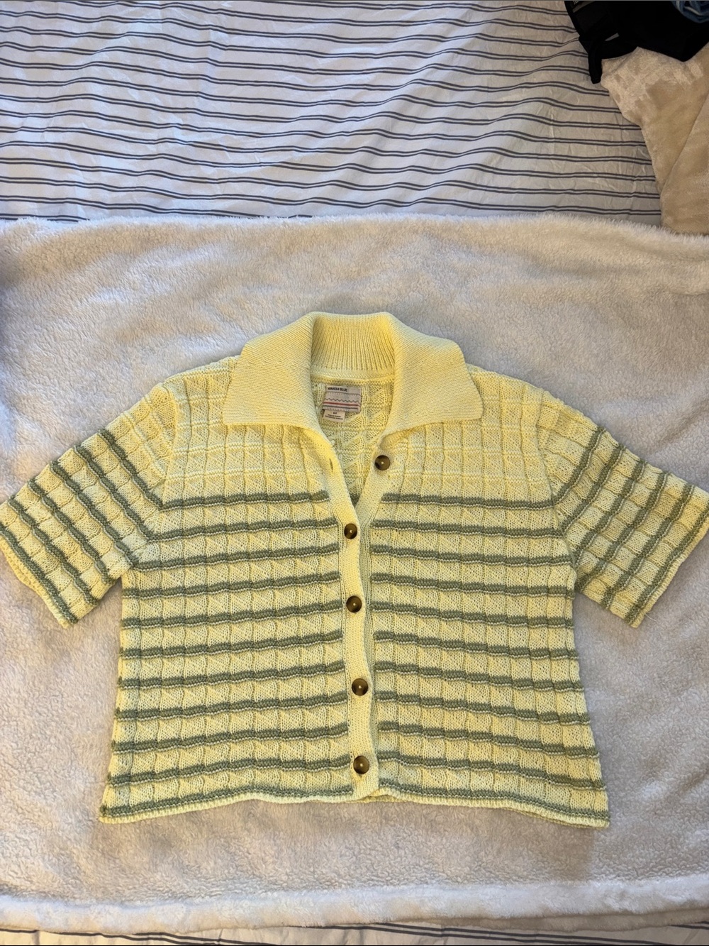 Urban Outfitters (Kimchi Blue) Short-Sleeve Button Front Cardigan Sweater